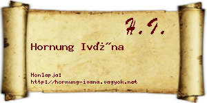 Hornung Ivána névjegykártya